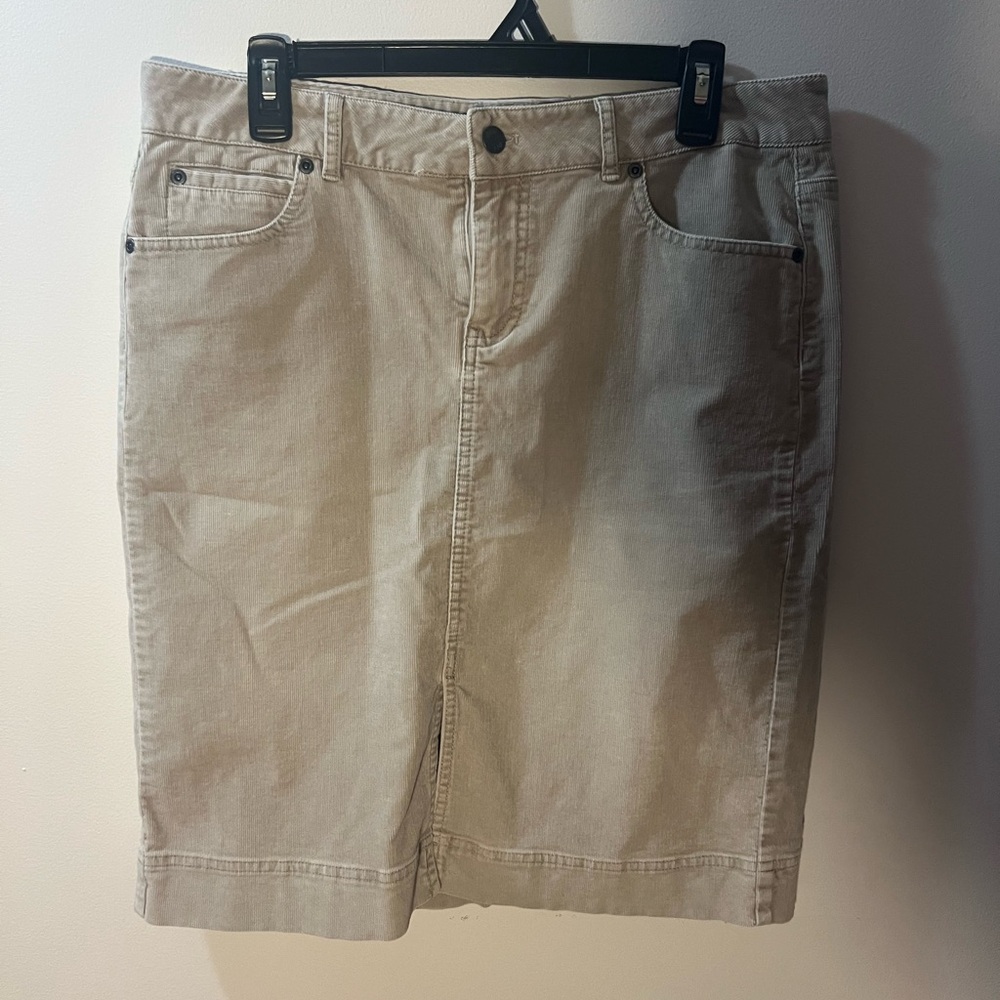 J Jill corduroy tan skirt